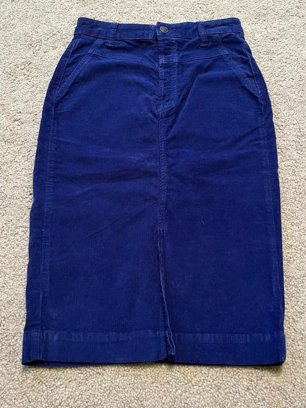 We the Free royal blue corduroy midi pencil skirt